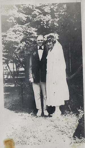 Picture two of Muriel and Harold on their wedding day.